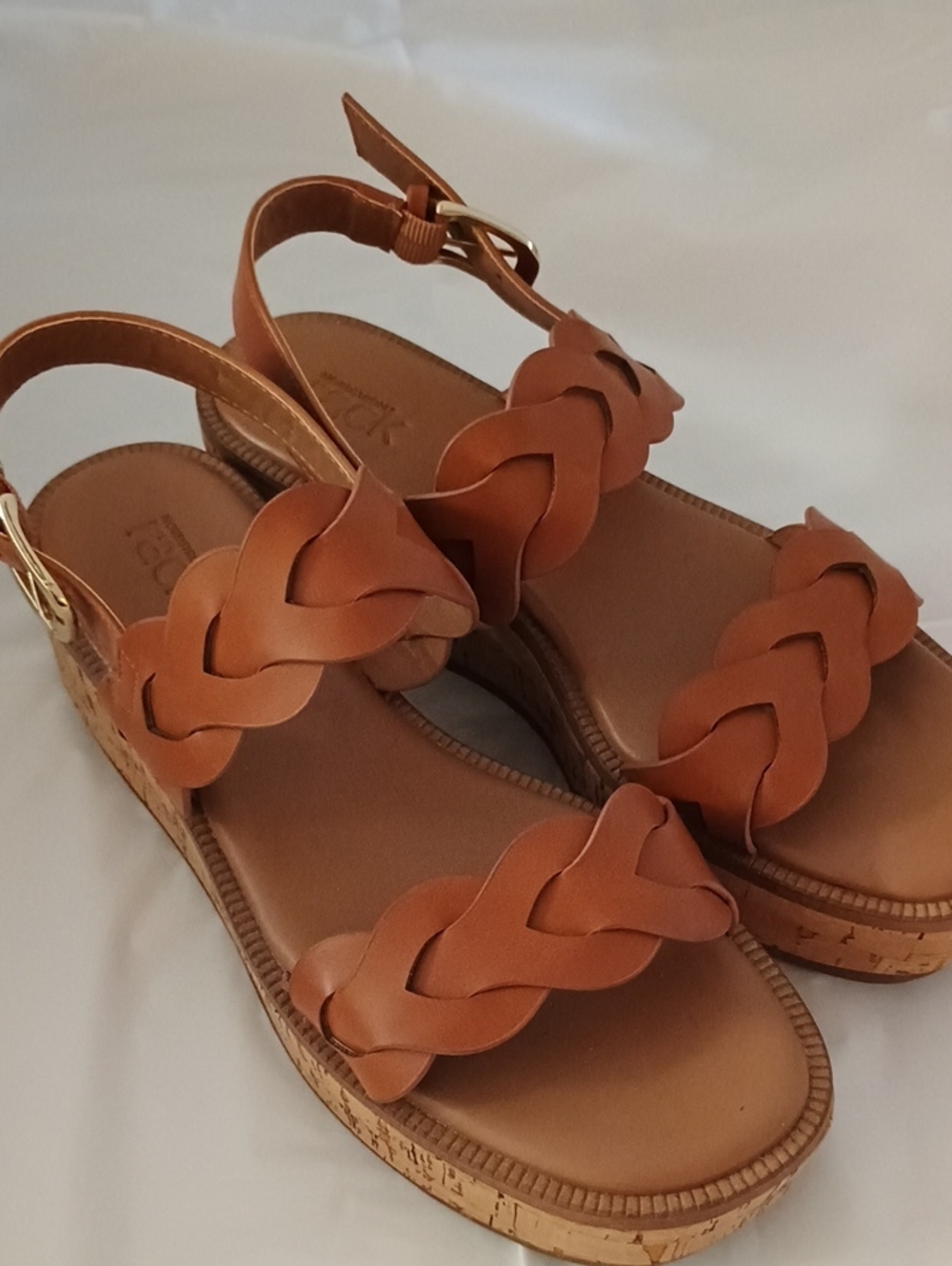 Braided Tan Women’s Cork Wedge Sandals